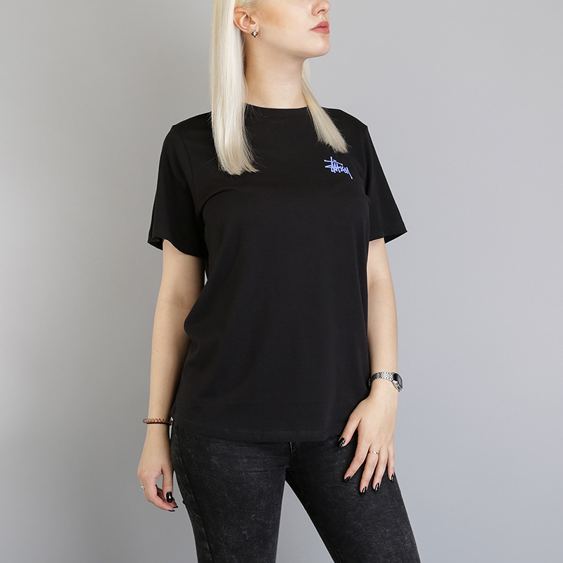 женская черная футболка Stussy Basic Stussy Boyfriend Tee 2902903-black - цена, описание, фото 1